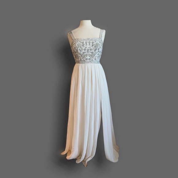 BHLDN | Made in India beaded Elegant Ivory Embroidered Gown - 6 - Picture 1 of 12